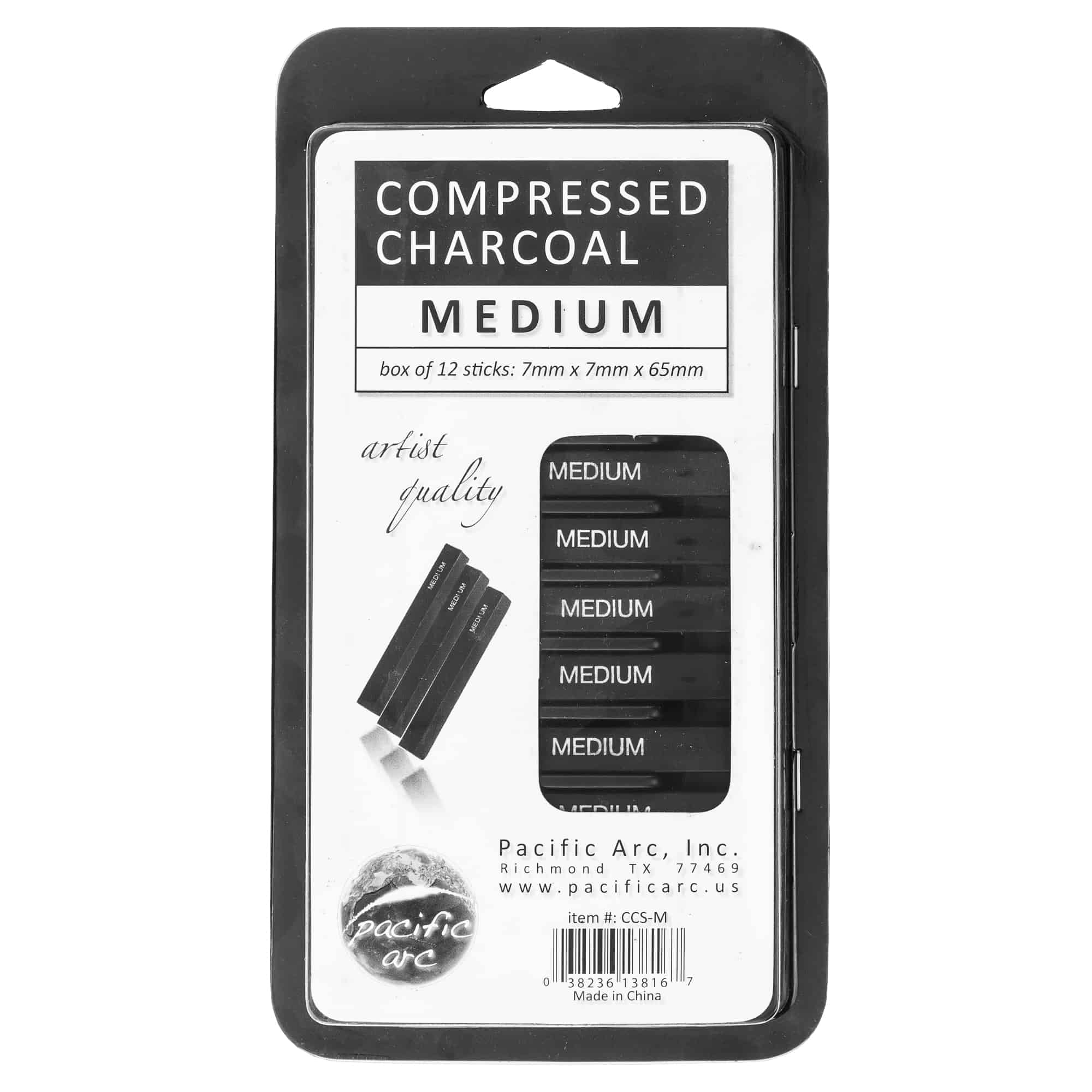 General Pencil 957ABP Compressed Charcoal Sticks 4/Pkg-Black - Soft  Assorted