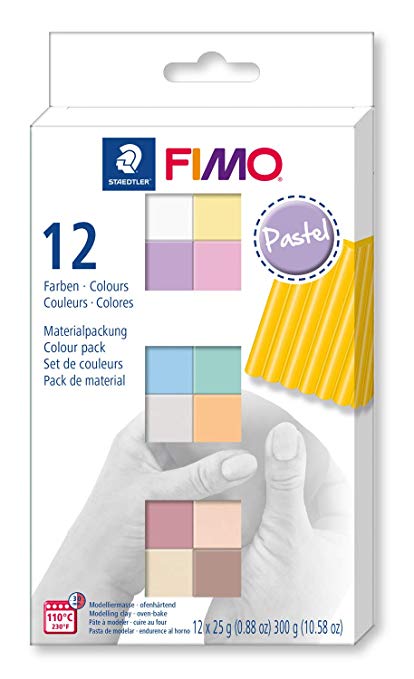 Fimo Soft & Effect Polymer Oven Modelling Clay - 57g - Set of 24 - Comes in Gift Box with Modelling Tool & Surface Protector