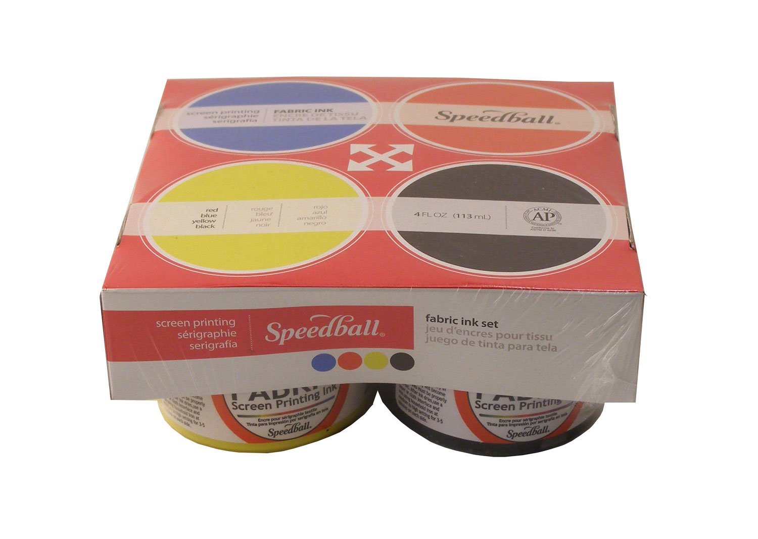 Speedball Deluxe Fabric Block Printing Kit - 4x37ml tubes of ink
