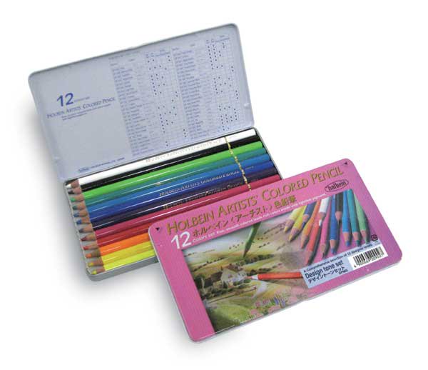 Holbein Artists' 6 Colored Pencil Set - 2 Tone Select ( Luminous & Met –  Art&Stationery