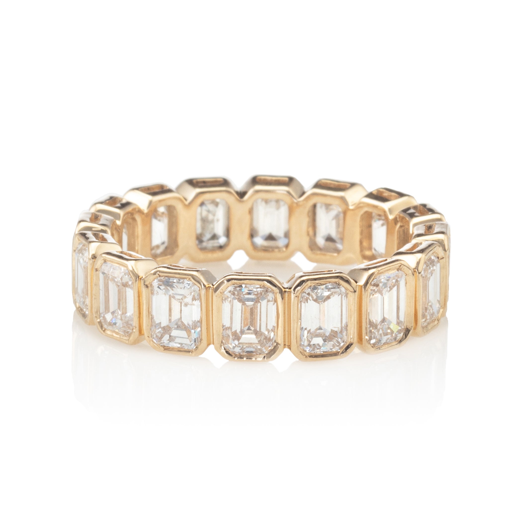 No mie Bezel Emerald Cut Full Eternity Band