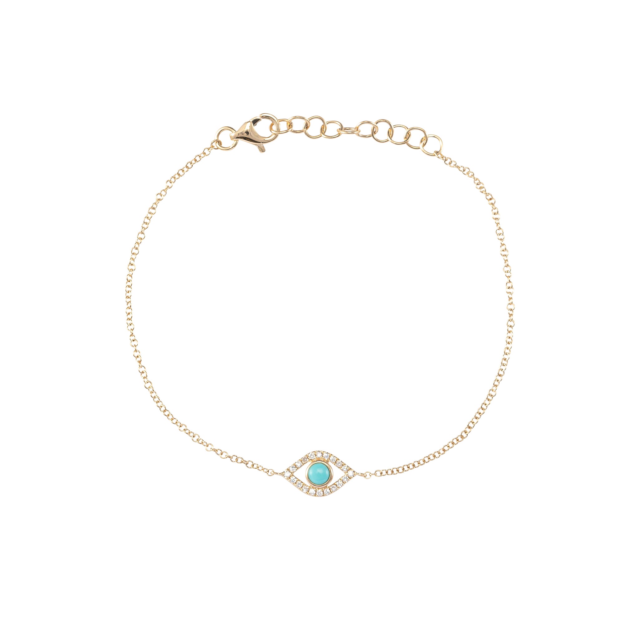 Turquoise Evil Eye Chain Bracelet