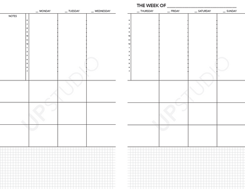 2017 UPstudio Planner Free Weekly Layout Download