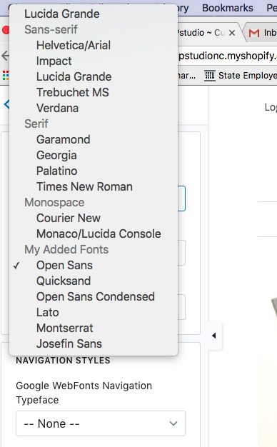 When you add in Google Fonts you can great a new group for "My Added Fonts"