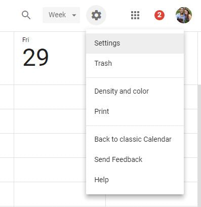 Monday Start to Week in Google Calendar : Step 1