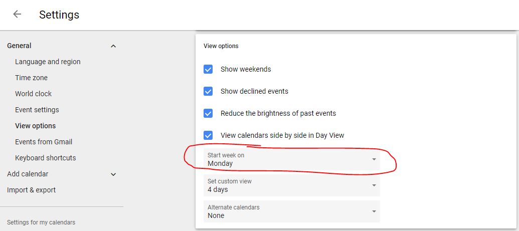 Tutorial How To Change The Weekly Start To Monday In Google Calendar Upstudio