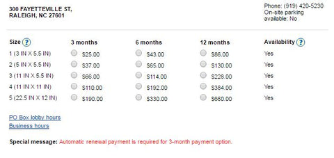 USPS PO Box Pricing UPstudio