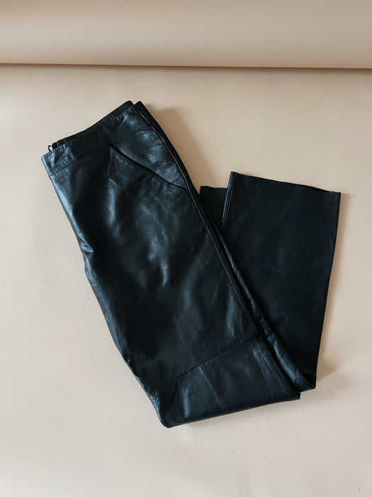 Black Leather Pants | 34