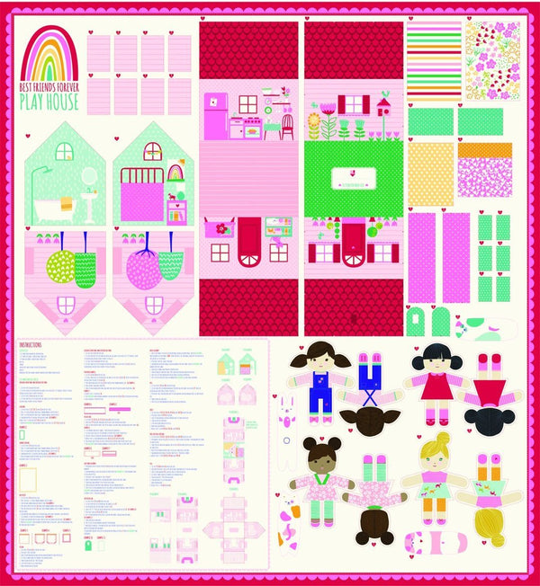 Best Friends Forever Playhouse Panel - Bunbury Fabrics