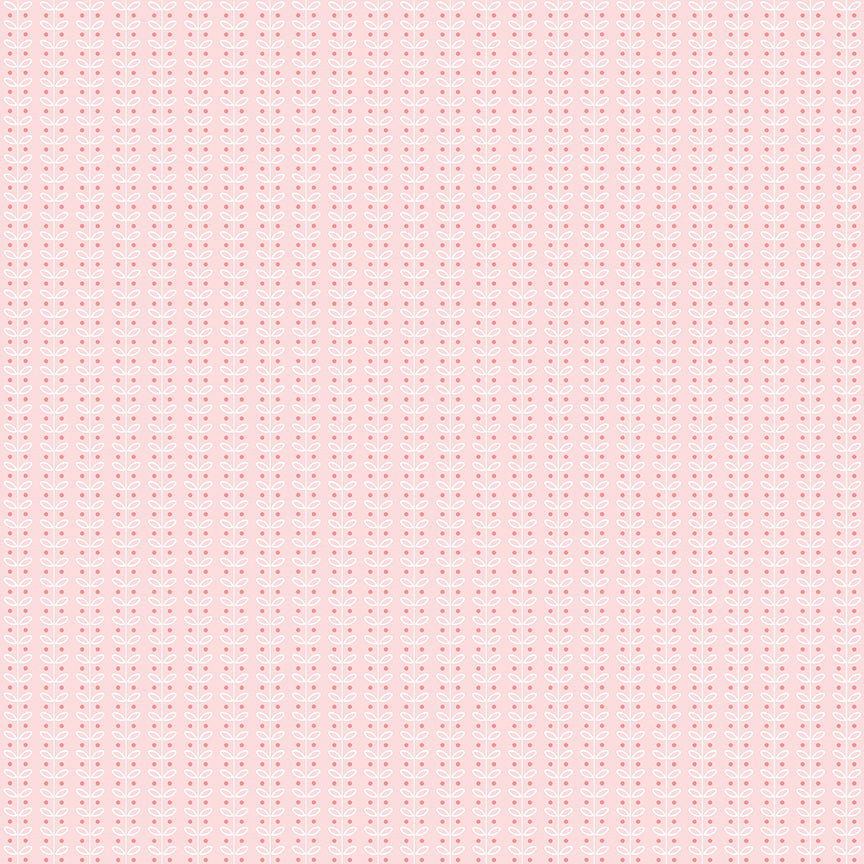 Rose Lane Tiny Daisy Stems Pink - Bunbury Fabrics