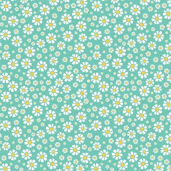 Shabby Strawberry Daisy on Teal by Emily Hayes for Riley Blake Designs ...