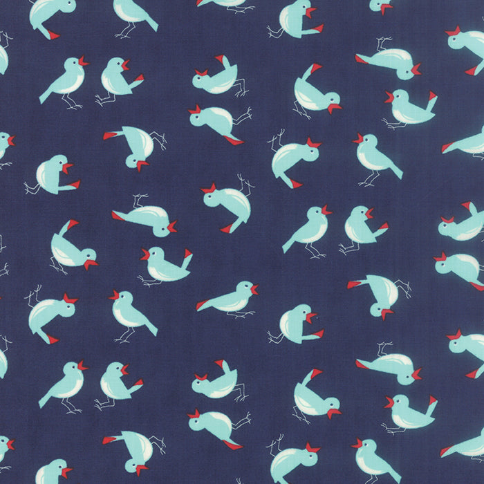 Vintage Picnic Early Bird on Dark Blue by Bonnie & Camille for Moda Fa ...