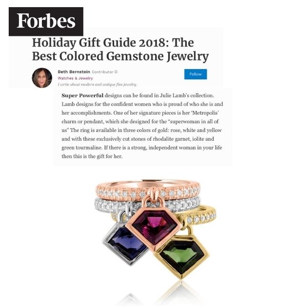 BEST COLORED GEMSTONE JEWELRY BY JULIE LAMB FEATURED IN FORBES 