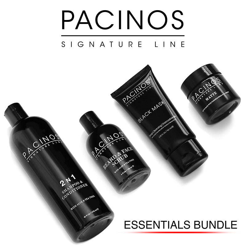 Essentials Bundle - Shampoo, Face Scrub, Black Mask + Travel Size Matte