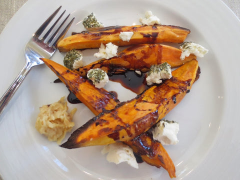 Sweet potatoes with balsamic reduction