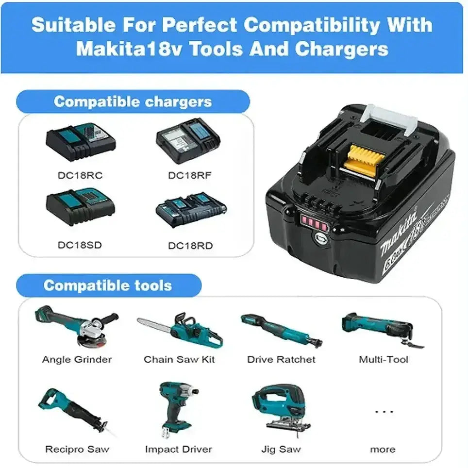 Genuine 6.0Ah makita BL1860 18V Battery Power Tools Li-ion Replacement LXT BL1850 BL1840 for 18V Screwdriver with BMS