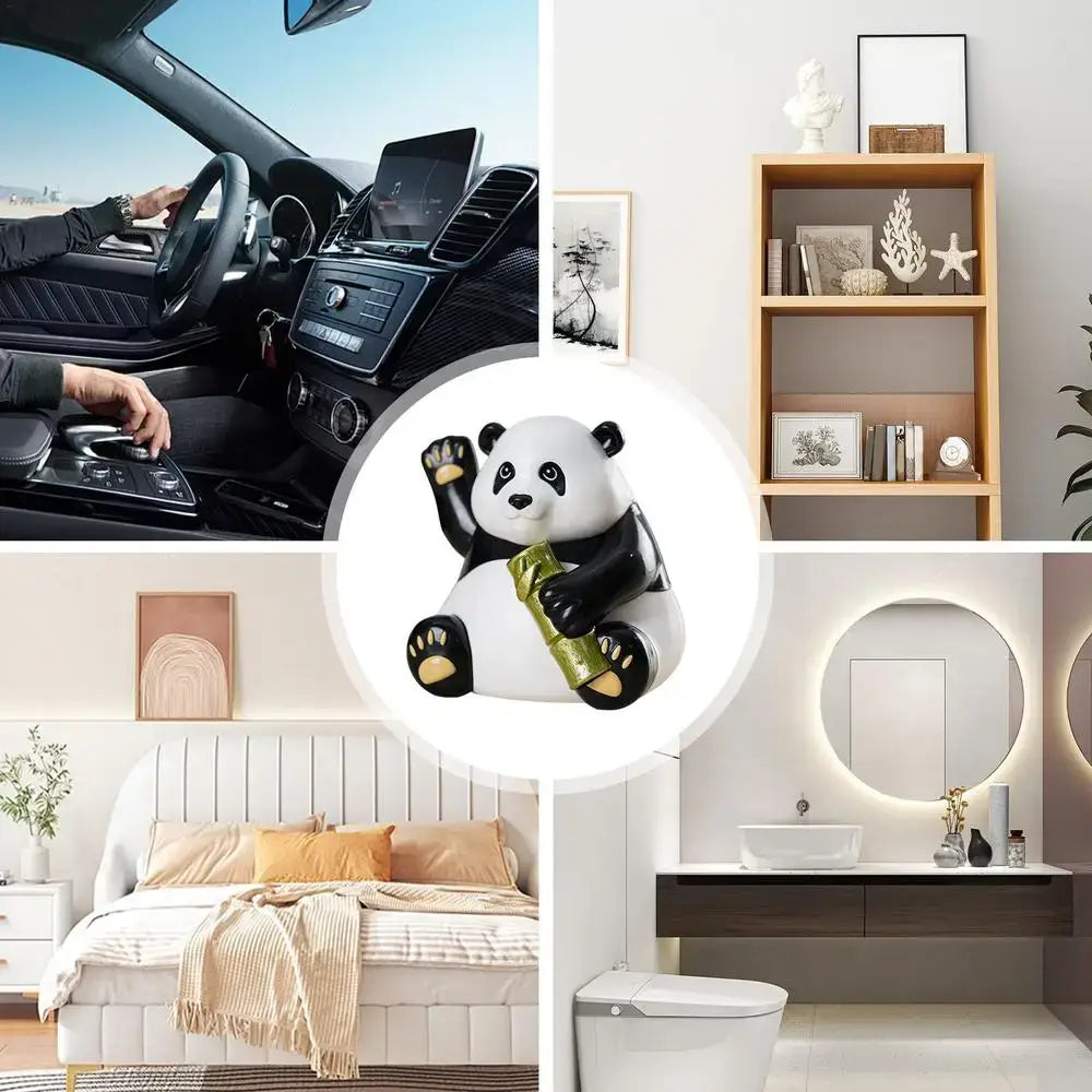 Dashboard Bobblehead Solar Panda Bear Bobble Head Collectible Figurines Car Dashboard Decor Panda Desk Accessories