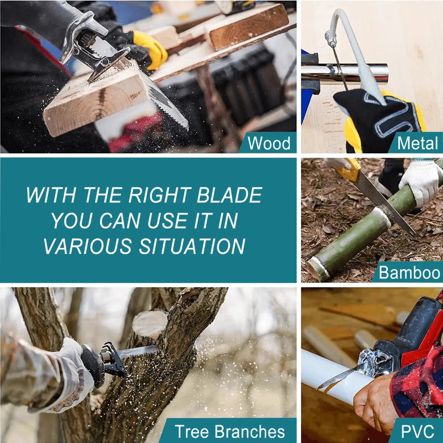 Cordless Reciprocating Saw 18V Adjustable Speed Electric Saw Wood Metal PVC Pipe Cutting Tool fit Makita 18v Battery(No