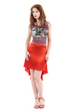 the signature skirt in dark carrot silk