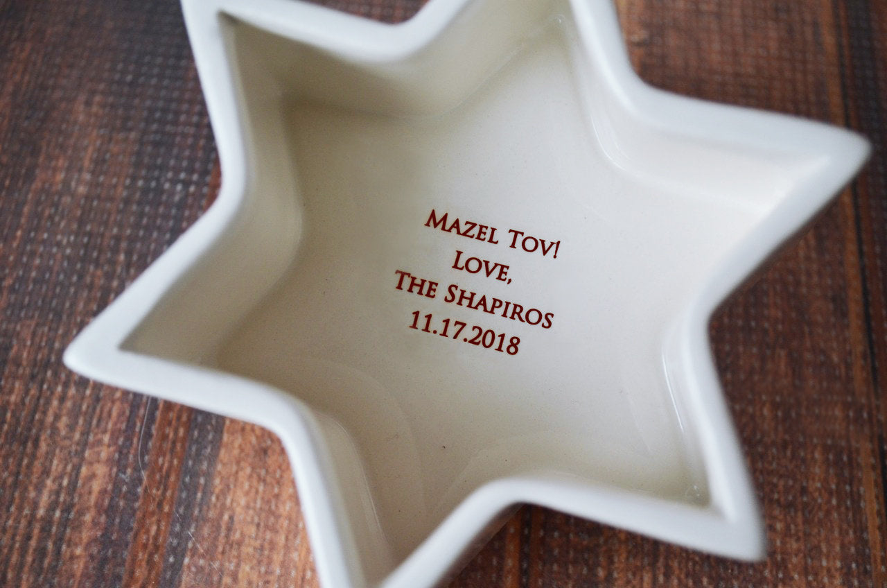 Bar Mitzvah Gift or Bat Mitzvah Gift Personalized Star