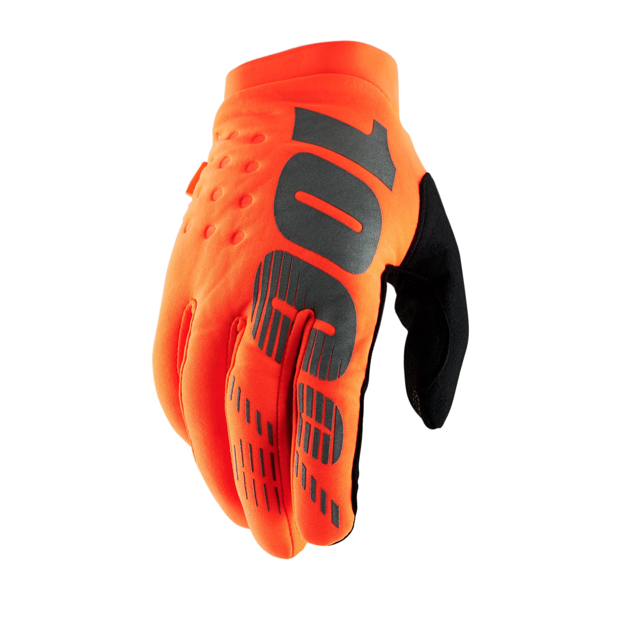 100% Brisker Gloves - Fluo Orange/Black - Small LUG9_J3RZC20