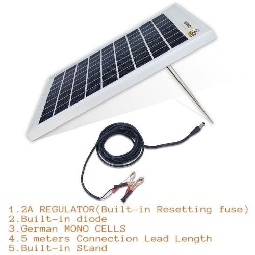 Waterproof 10W 12V Portable SOLAR TRICKLE BATTERY CHARGER 2A REGULATOR |  ANTENERGY