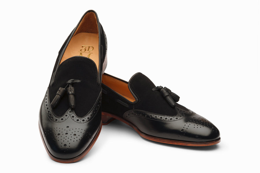 black tassel loafers