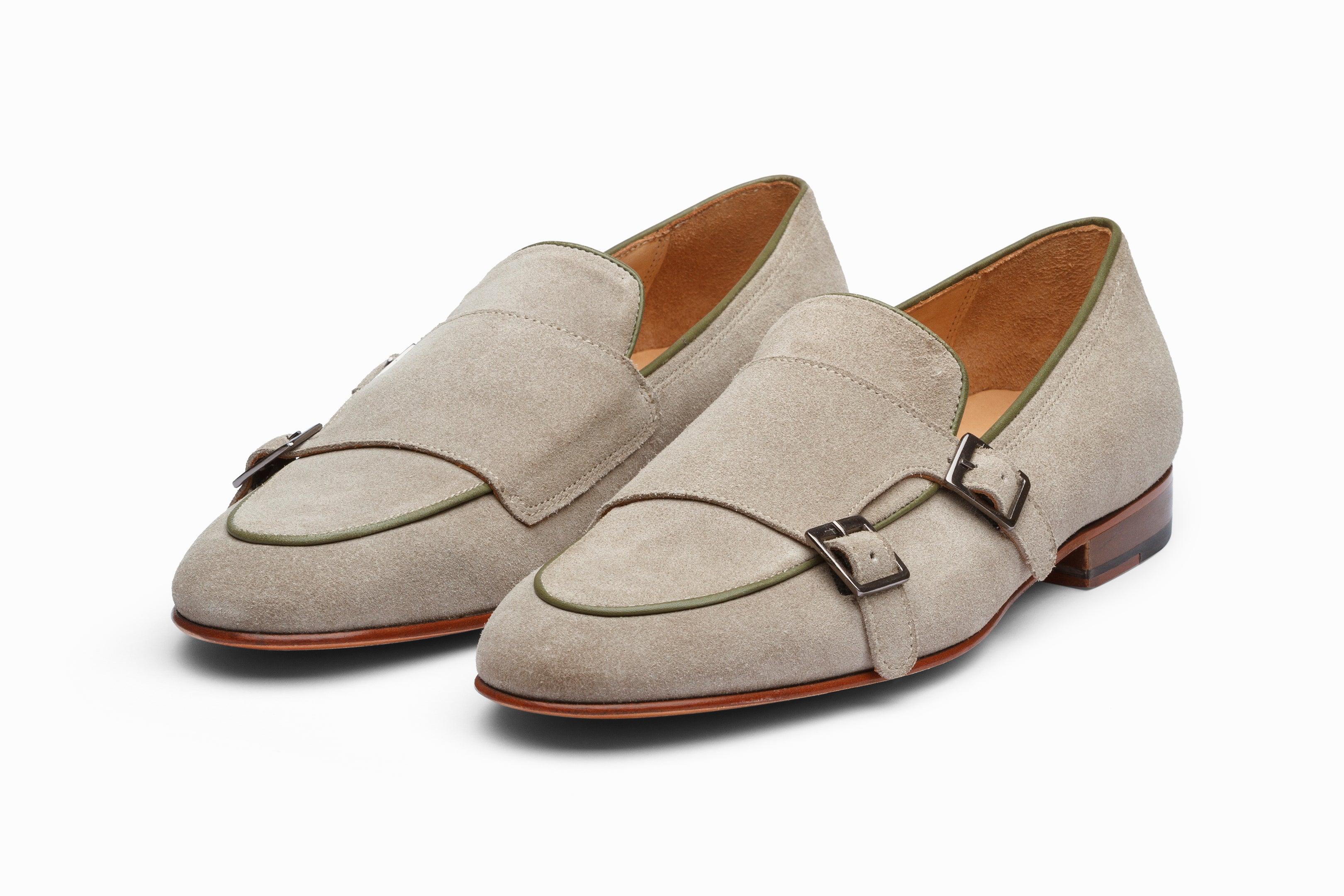 beige suede loafers