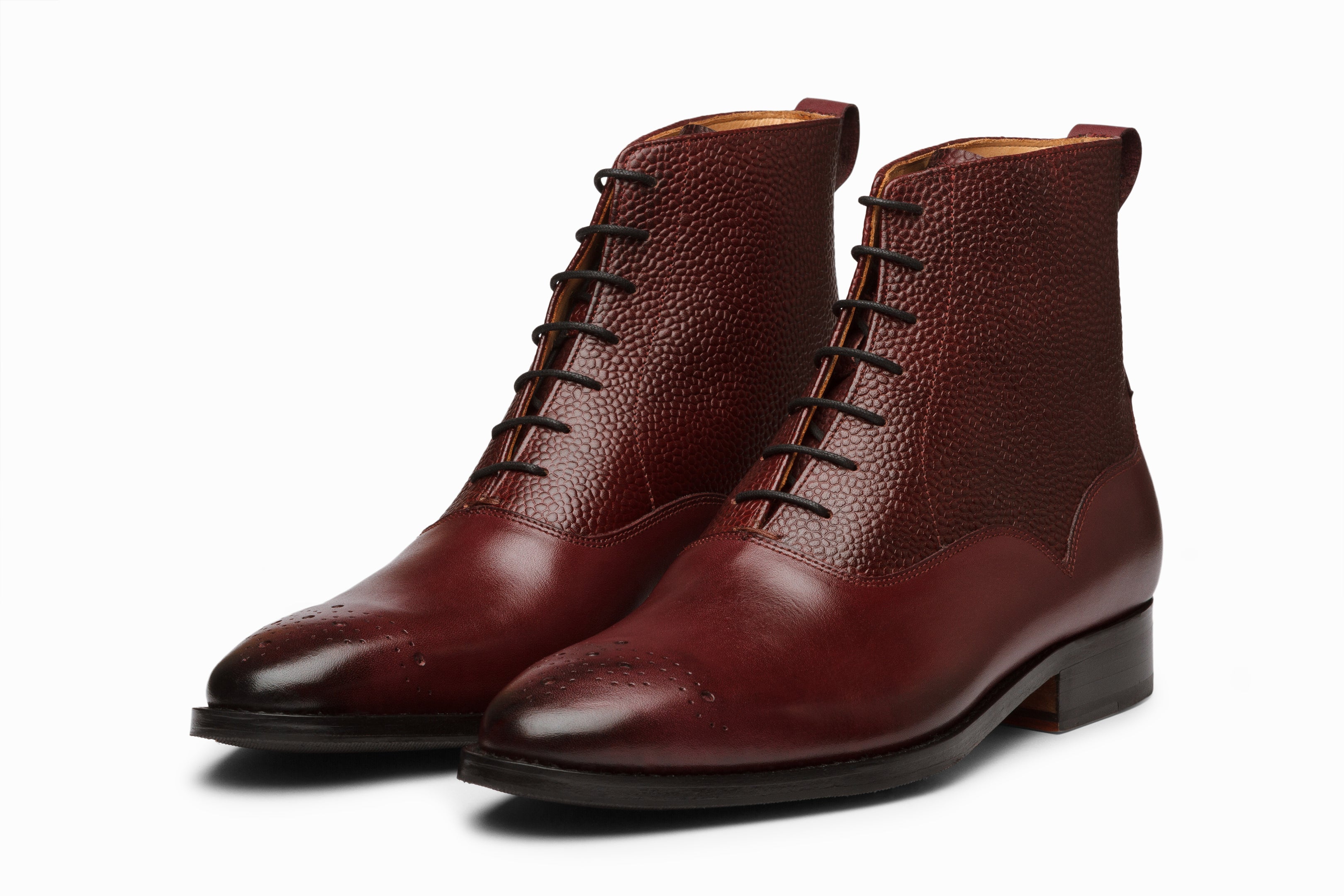 Balmoral Leather Boot - Burgundy colour 