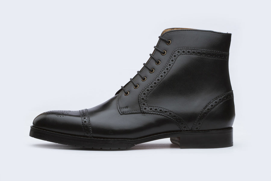 Buy Toecap Brogue Boot - Black colour 