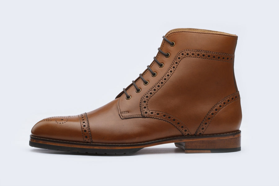 tan brogue dealer boots