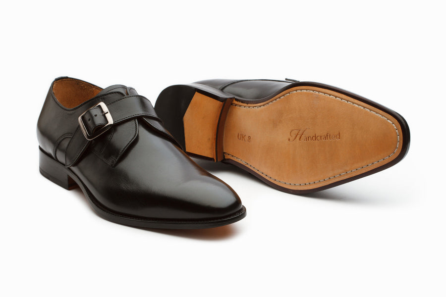 Buy Plain Single Monkstrap - Black colour shoe for men online – 3DM ...