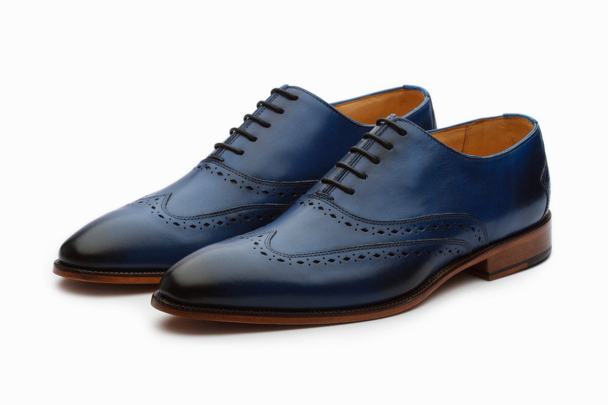 Buy Wingtip Oxford - Blue colour shoe 