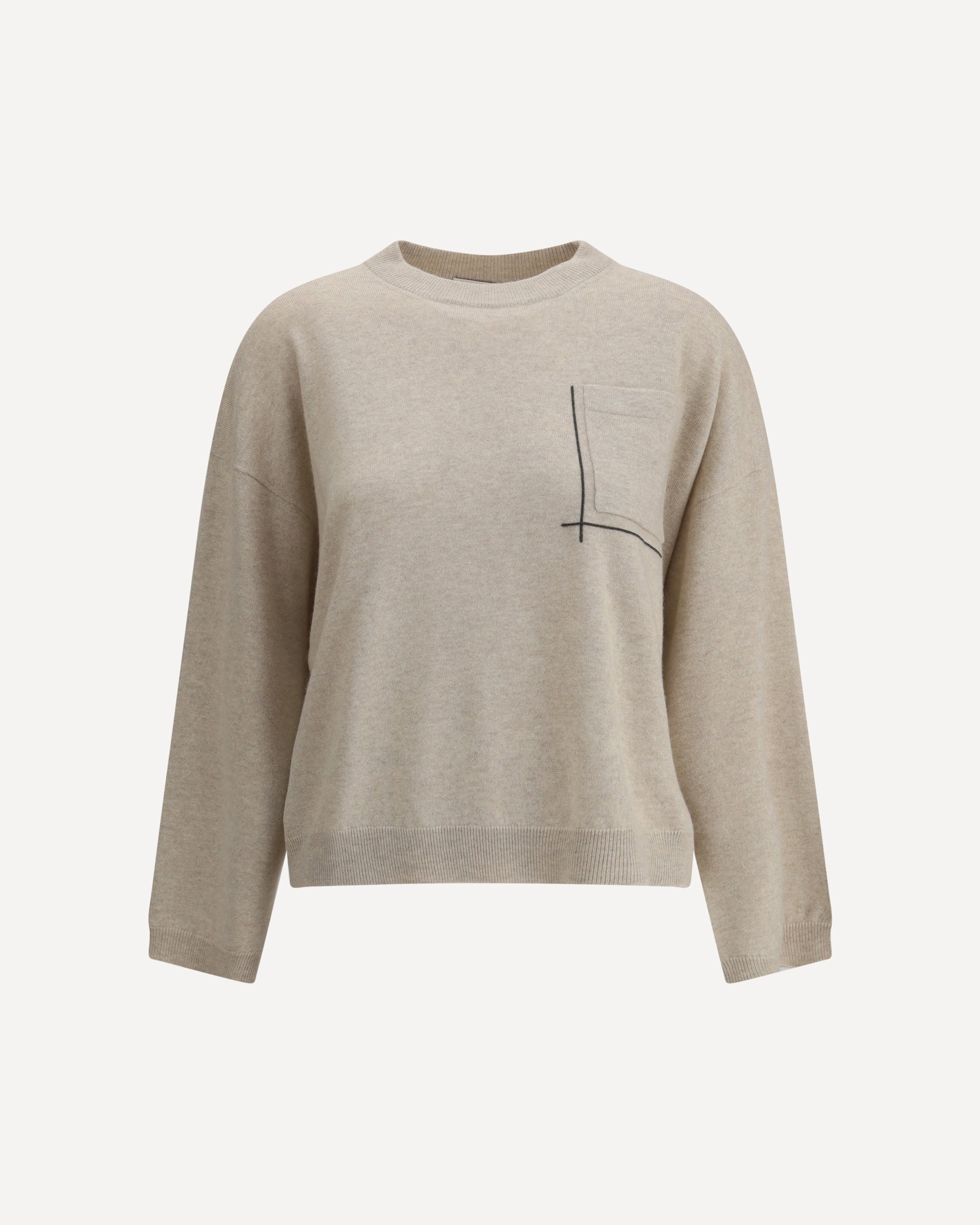 Brunello Cucinelli Silk And Wool Blended Sweater In Neutral