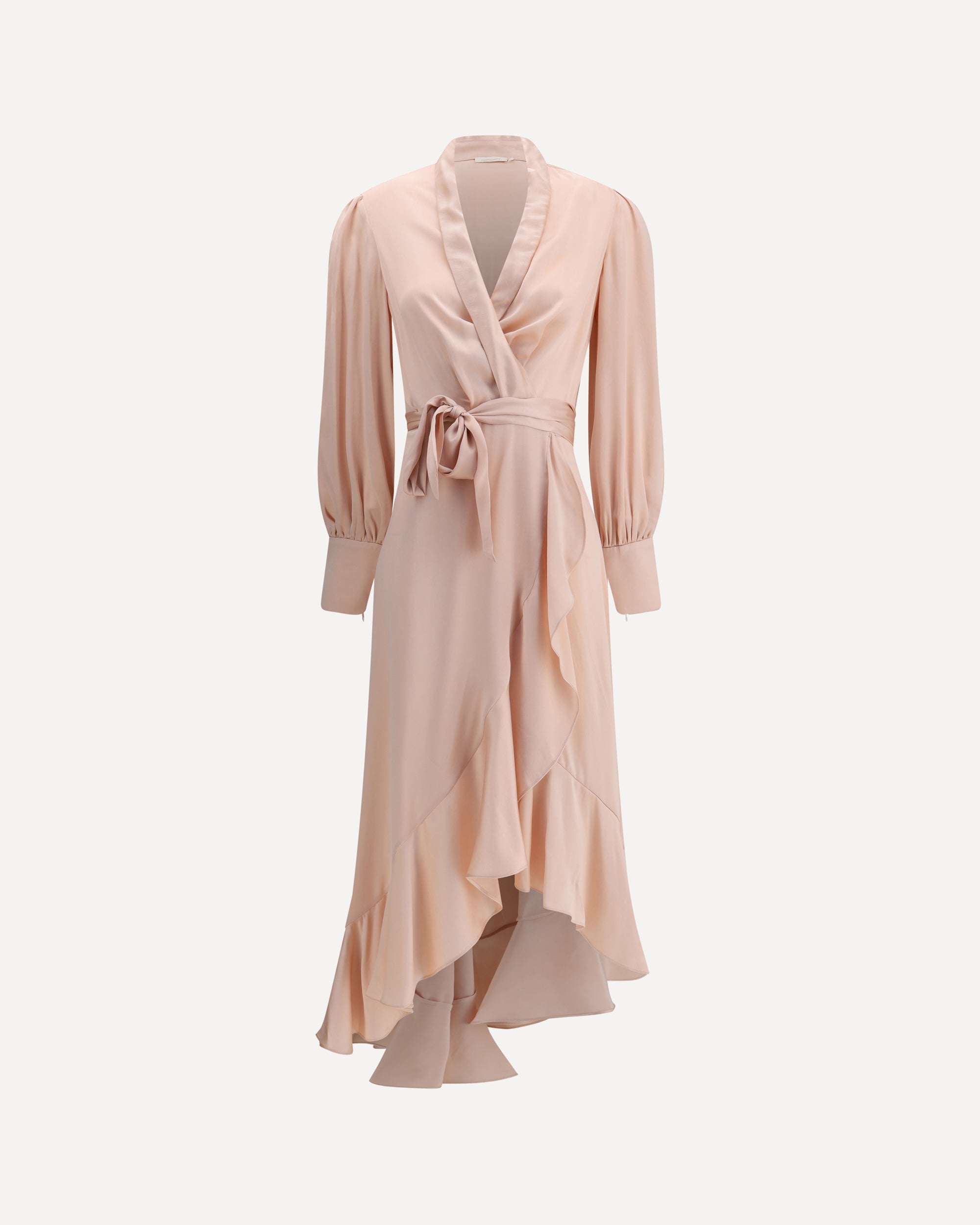 Zimmermann Silk Charmeuse Wrap Dress In Pink