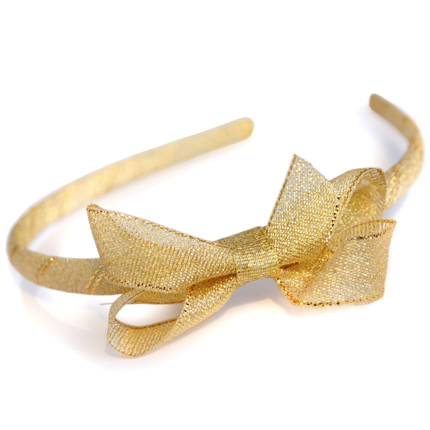 gold headband with bow
