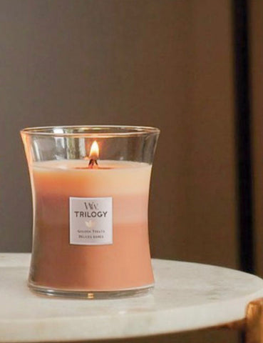 WoodWick Warm Woods Medium Trilogy Candle