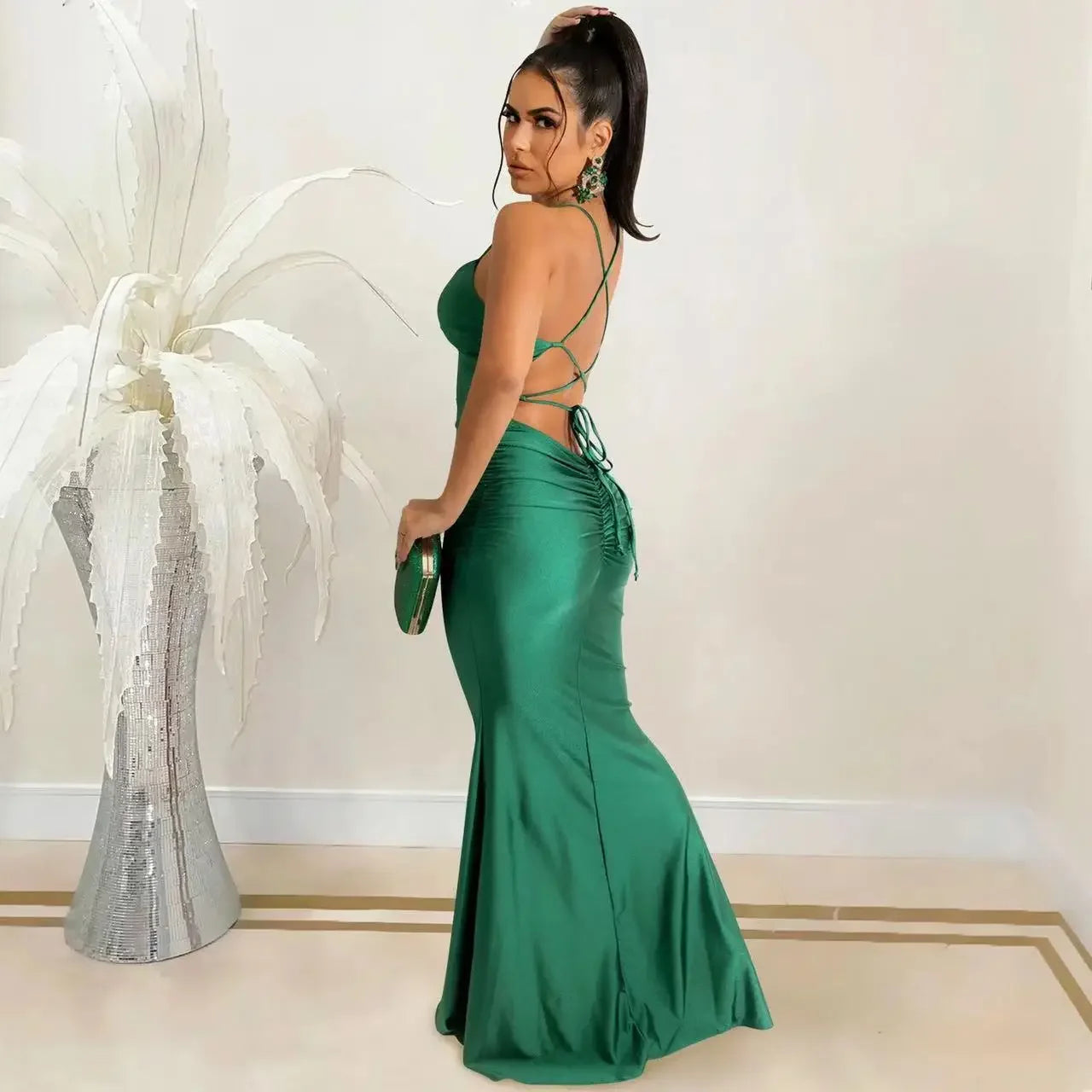 Satin Backless Maxi Dress: Elegant Summer Party Wear - Image 5