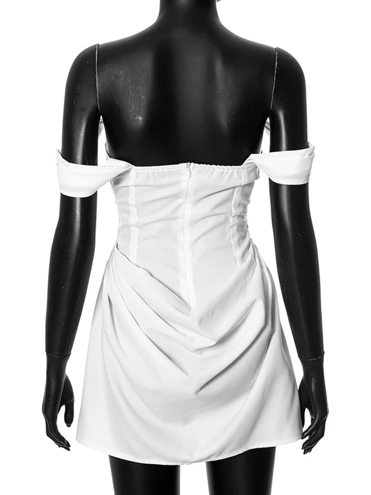 Elegant Strapless Backless Pleated Mini Party Dress for Women - Image 6