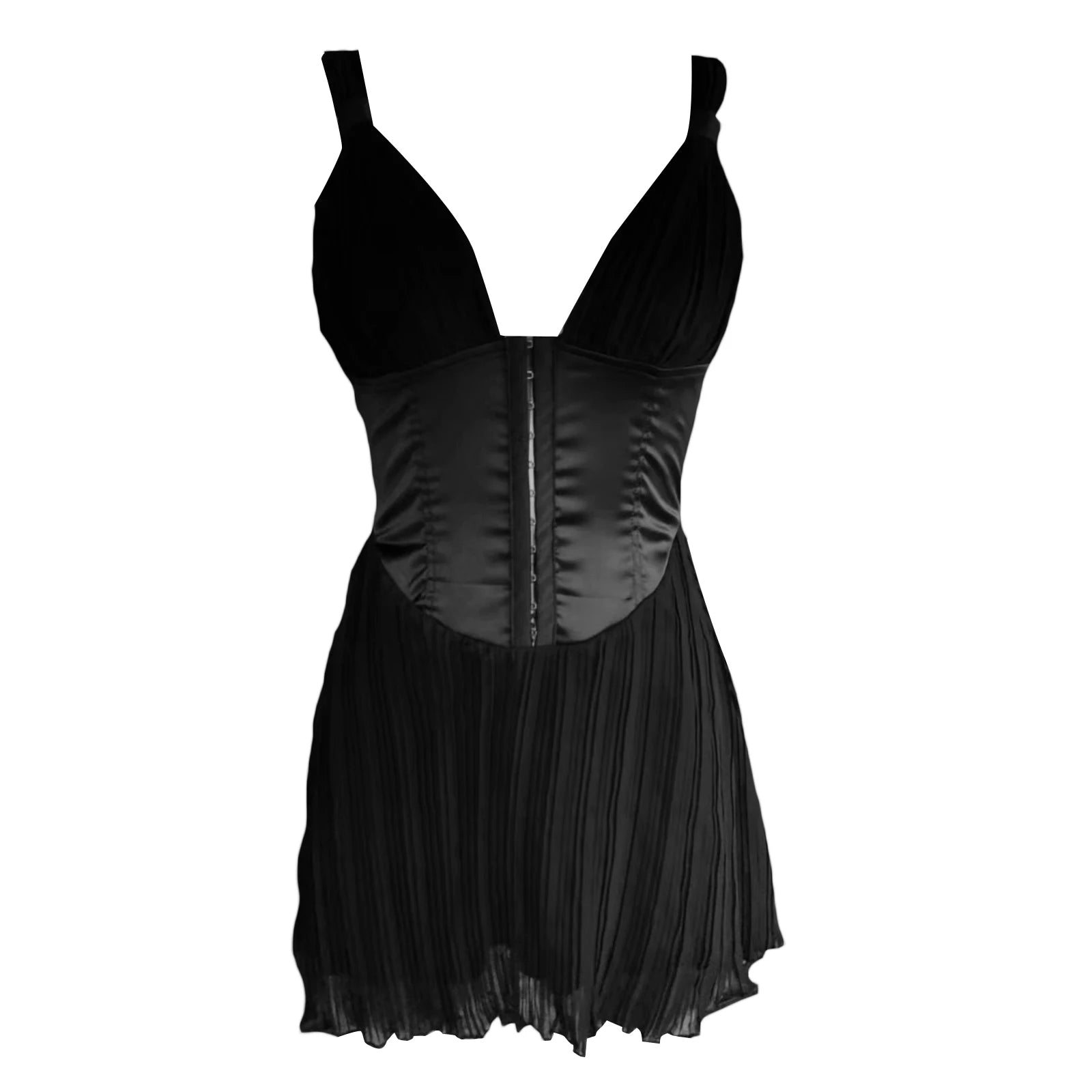 Adjustable Thin Strap Layered Pleated Cami Dress for Women - Image 6