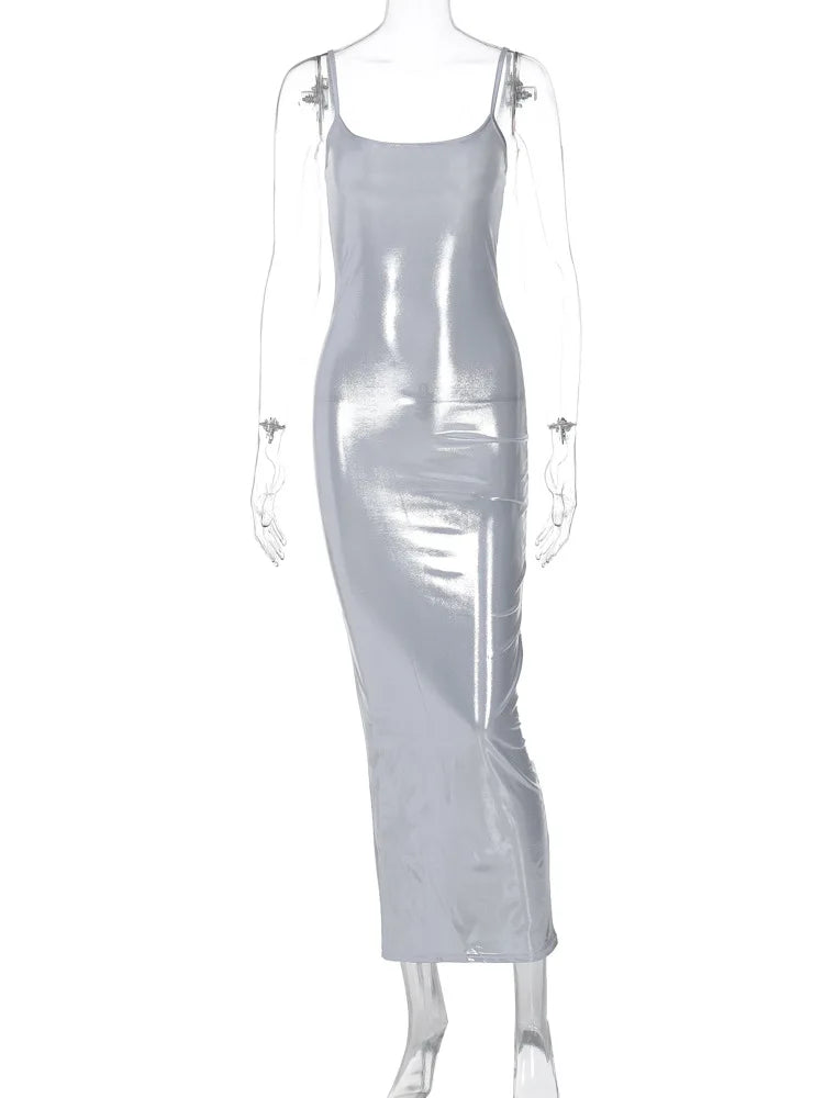 Stylish Faux Leather Bodycon Midi Dress for Women - Image 8