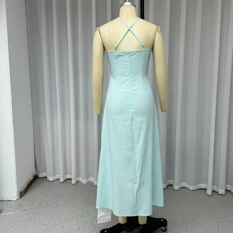 Maxi Dress for Women - Summer Halter Style with Slit - Image 6