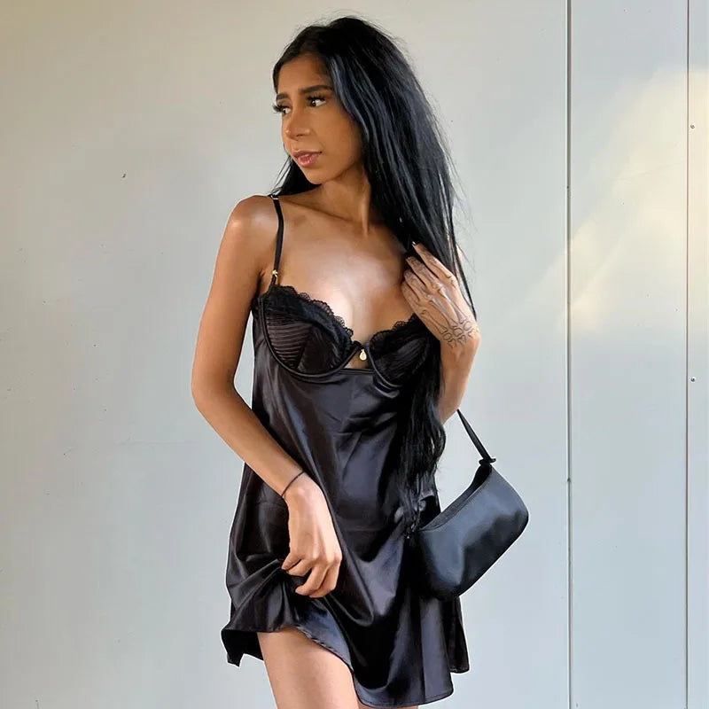 Floral Print Satin Backless Corset A-line Sundress for Women - Image 4