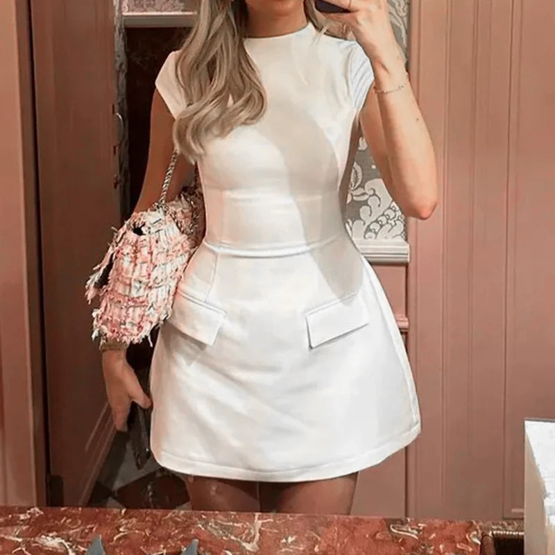Elegant Vintage A-line Mini Dress for Women - Perfect for Parties - Image 12