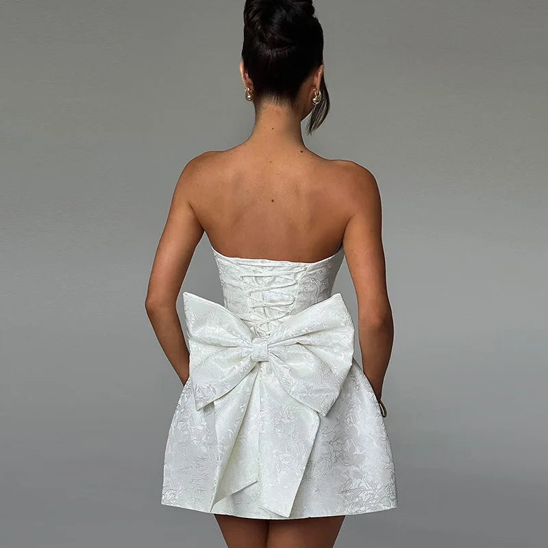 Elegant Off-Shoulder Backless Bodycon Mini Dress for Parties - Image 3