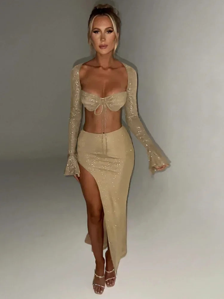 Stylish Two-Piece Strapless Skirt Set for Women - Image 6
