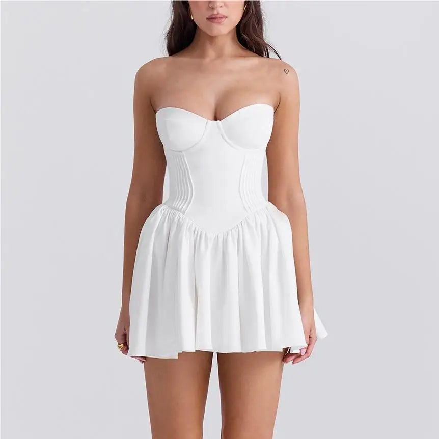 Elegant White Mini Dresses for Summer Evening Parties - Image 3