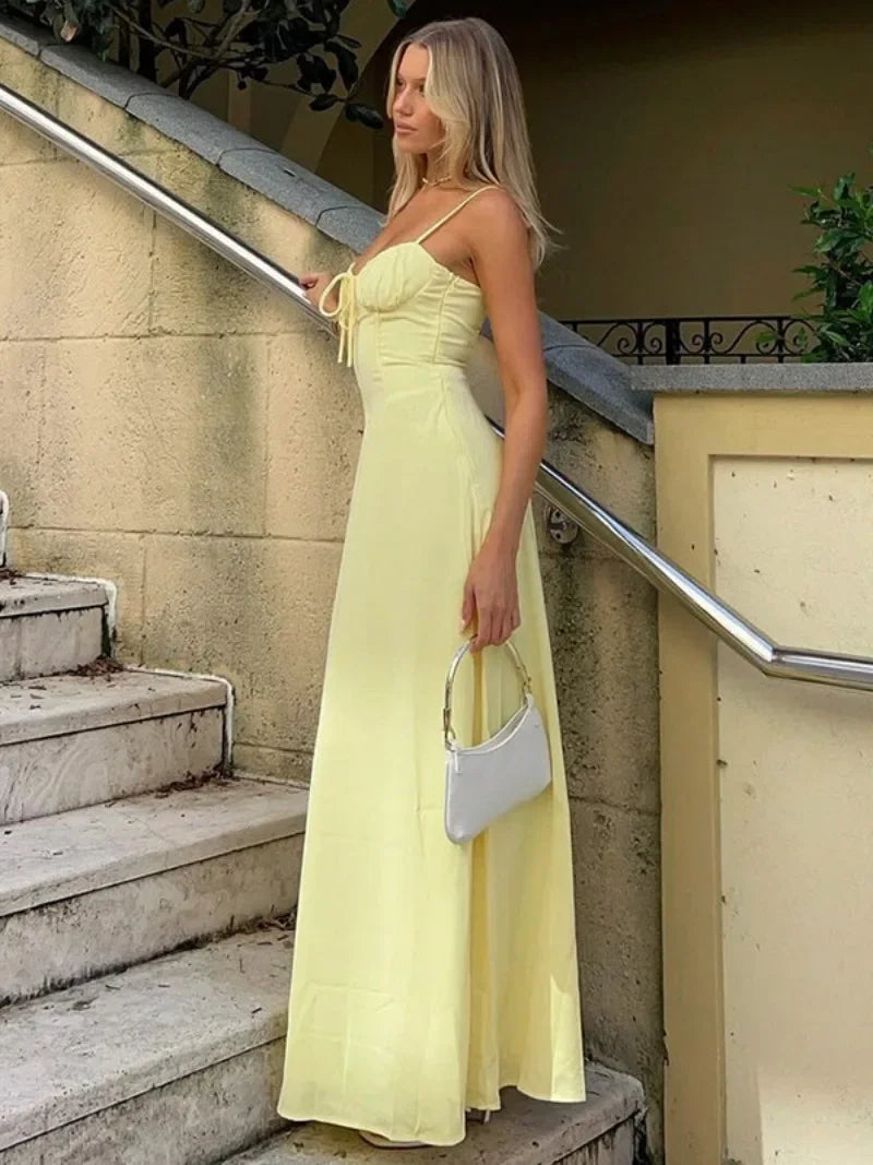 Summer Sleeveless High Waist Lace-Up Corset Dress - Image 4