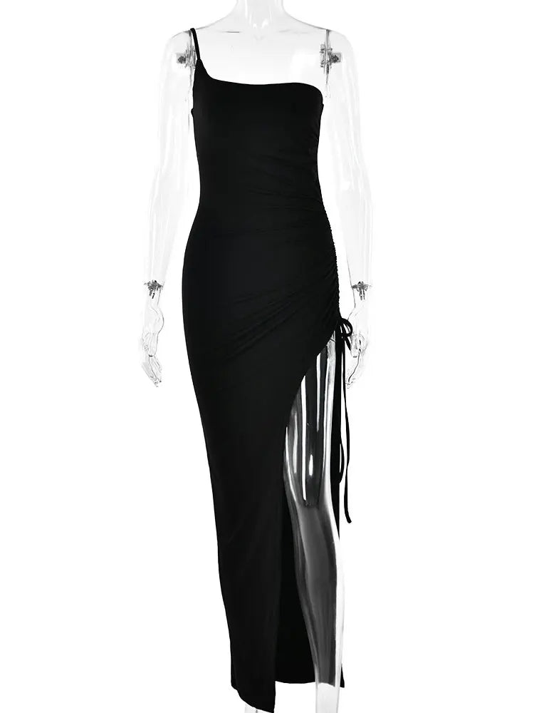 Elegant One Shoulder Backless Maxi Dress for Summer Parties - Image 8