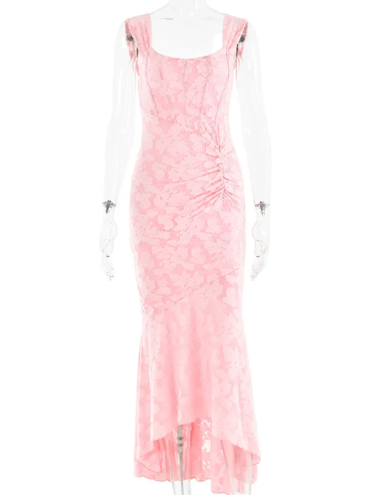 Elegant Lace Floral Backless Maxi Dress for Women - Image 7